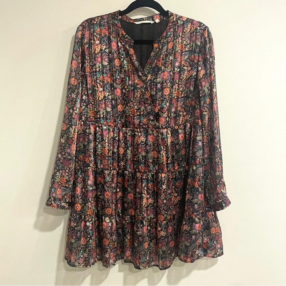 SOFT SURROUNDINGS Castille Floral Tunic Dress - Size Petite Large - Picture 3 of 16